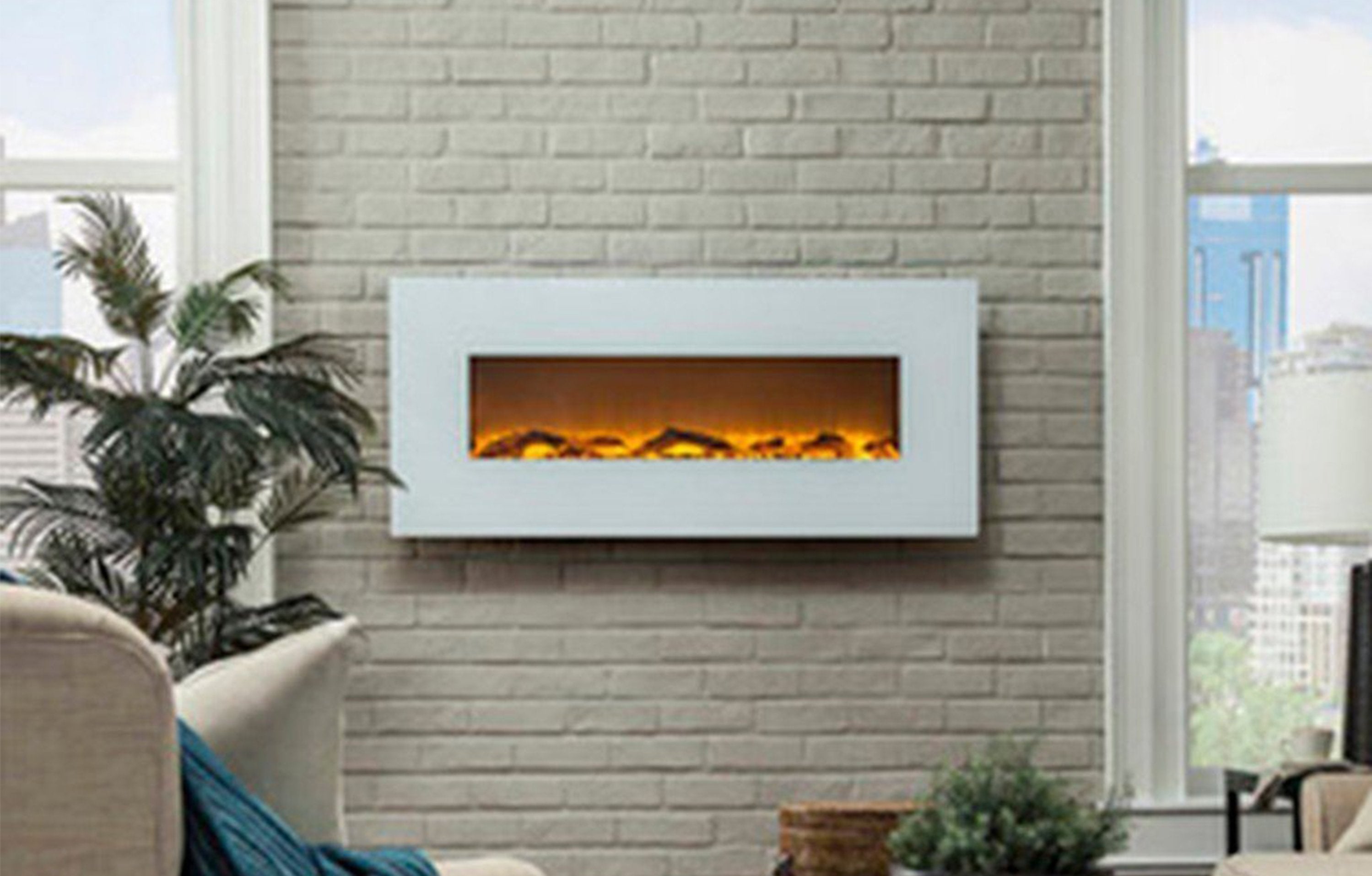 Ivory 80002 50" Wall Mounted Electric Fireplace