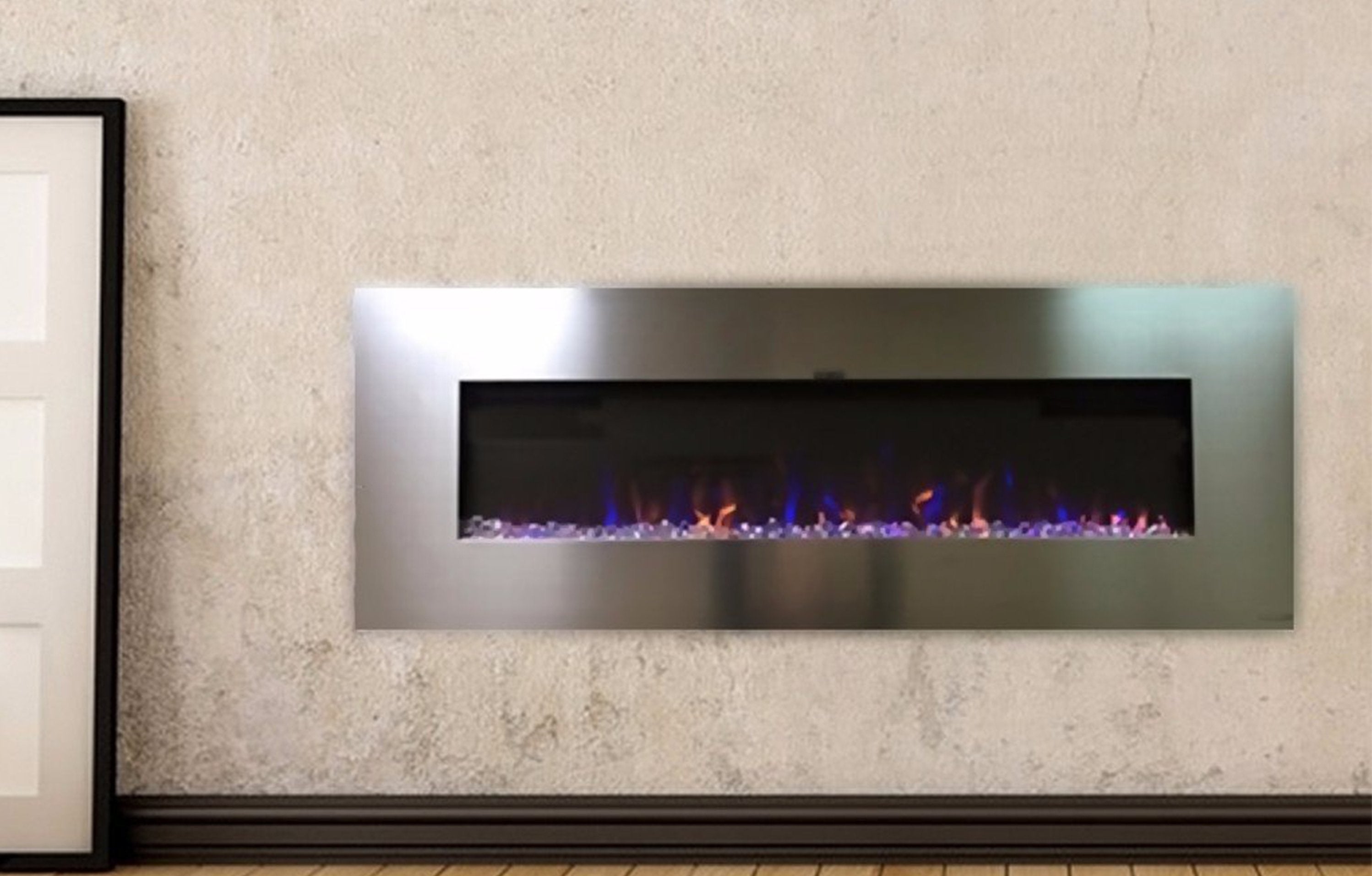 AudioFlare 80024 Stainless 50" Recessed Electric Fireplace