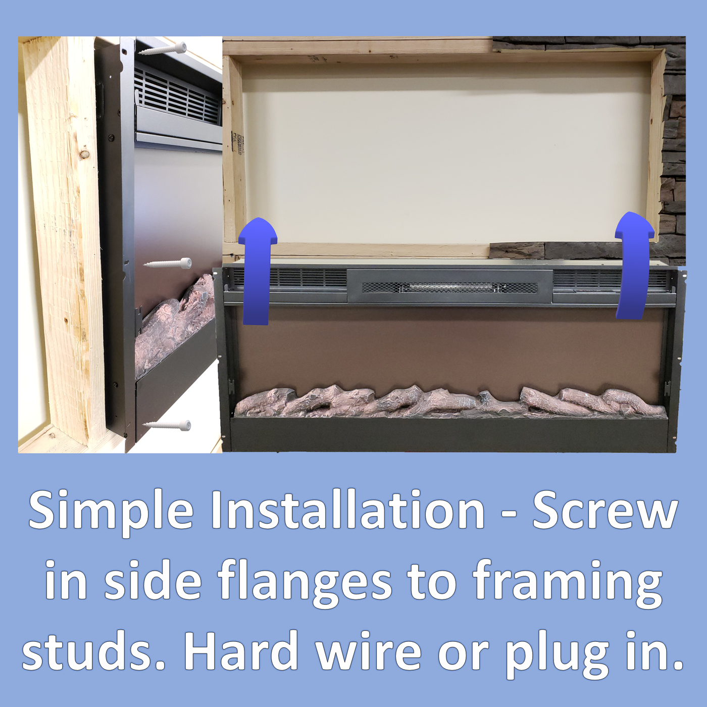 Sideline 72 80015 72" Recessed Electric Fireplace