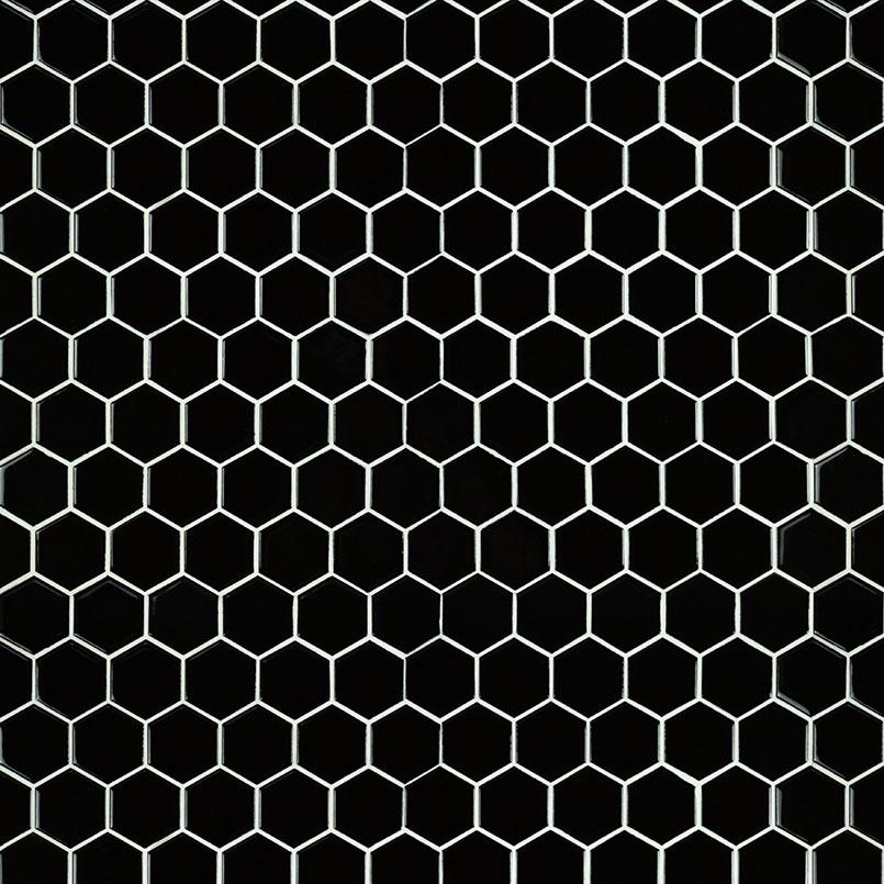 BLACK 2" HEXAGON GLOSSY