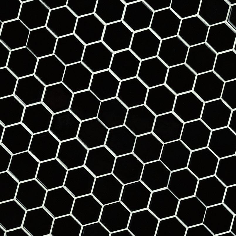 BLACK 2" HEXAGON GLOSSY