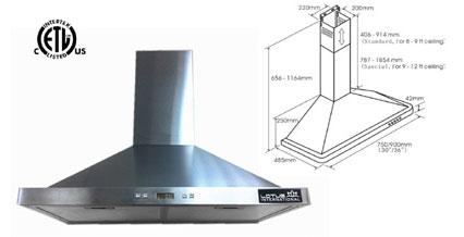 LTS-B01 - Wall Mounted Hood Fan