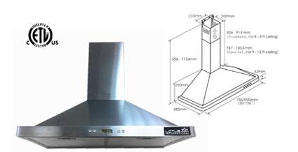 LTS-02G-IS - Wall Mounted Hood Fan