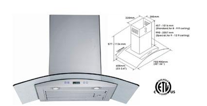LTS-01T-IS - Wall Mounted Hood Fan