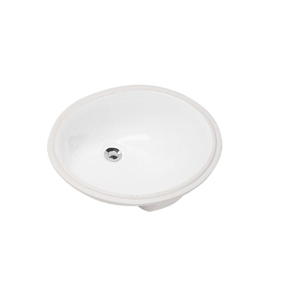 White porcelain oval undermount sink 19" x 16"
