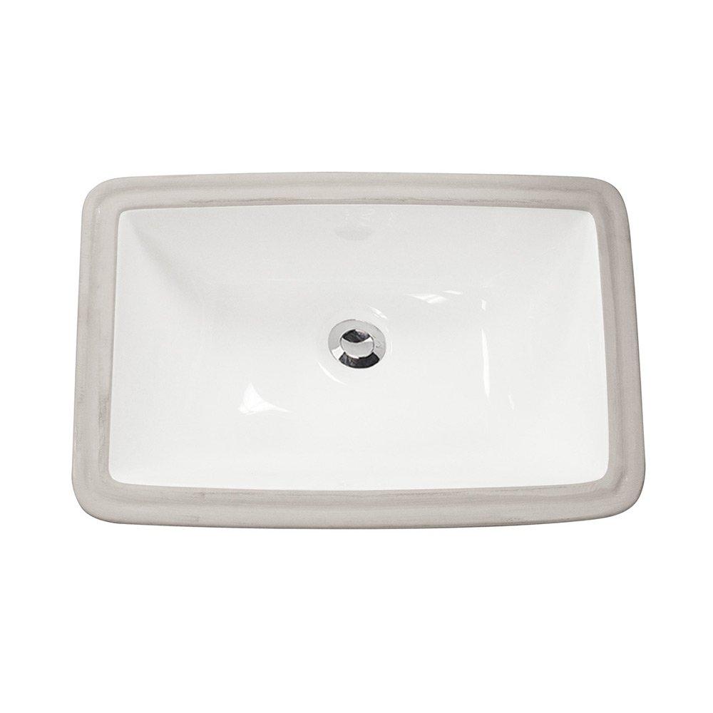 Rectangular 21" x 14" porcelain undermount sink